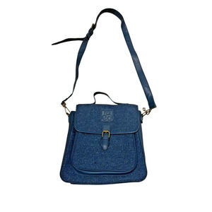 Aran‎ Kerry Tweed & Leather Satchel Bag Purse Wool Silk Blend Quiet Luxury